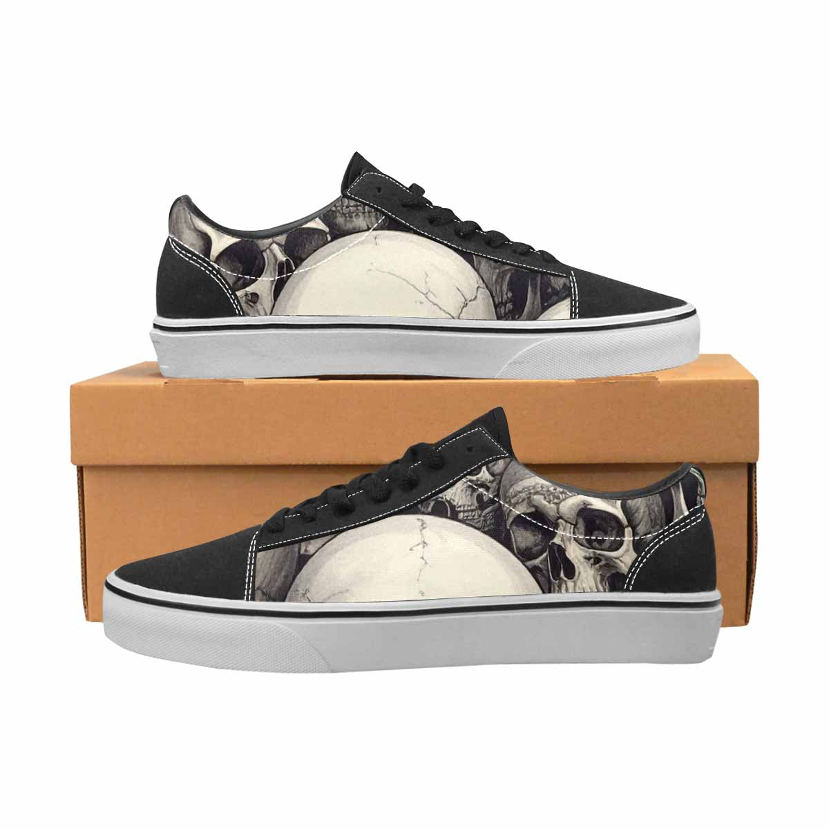 WOMEN'S Skulls - Classic Canvas Lace-Up Aesthetic Sneakers