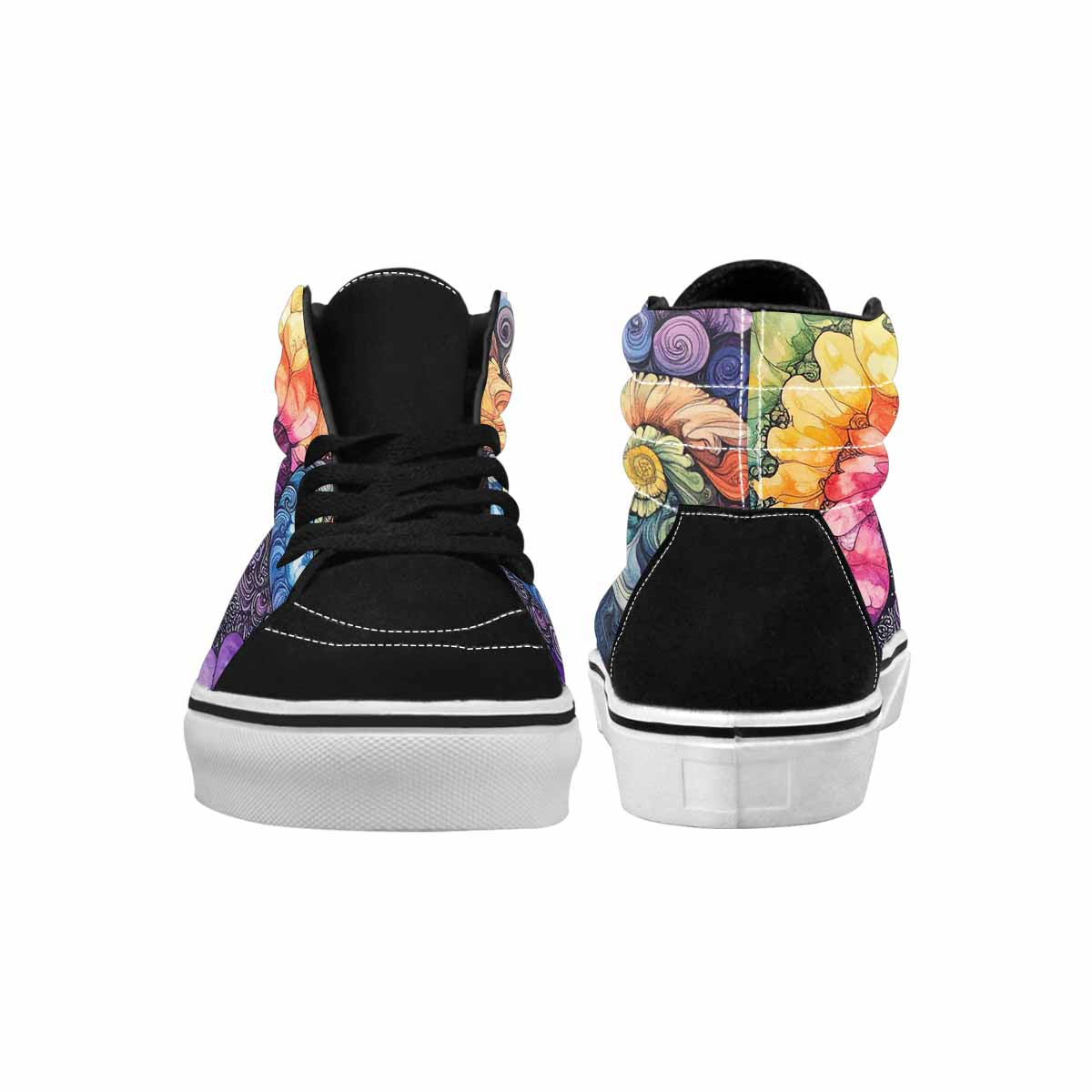 MEN'S Tie High Top Canvas Wallpaper Art Custom Sneakers