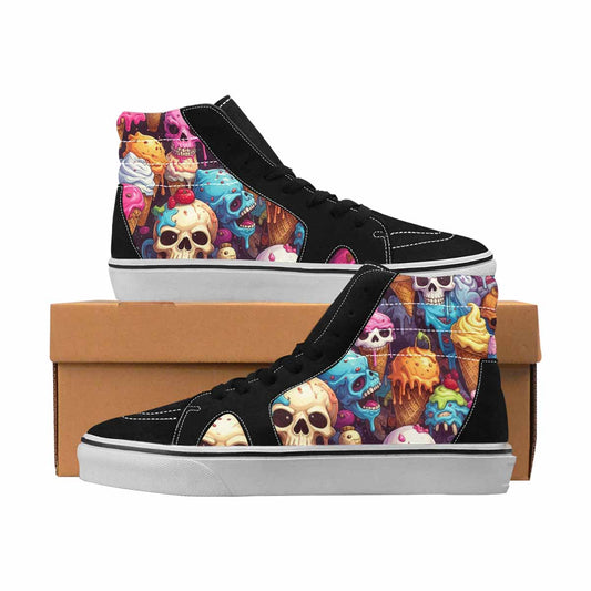 MEN'S Skulls High Top Canvas Statement Aesthetic Custom Streetwear Shoes