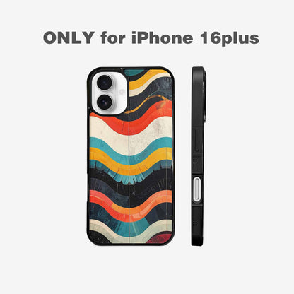 iPhone 16 Plus Case — Retro Wave Scallop Stripe Small Wavy, Custom Art Phone Cover