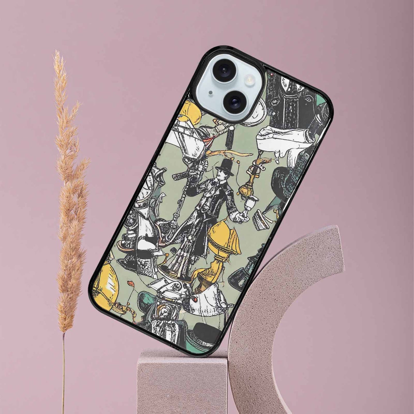 iPhone 15 Plus Case — Noir Spy Silhouette Pen Ink Noir, Custom Art Phone Cover