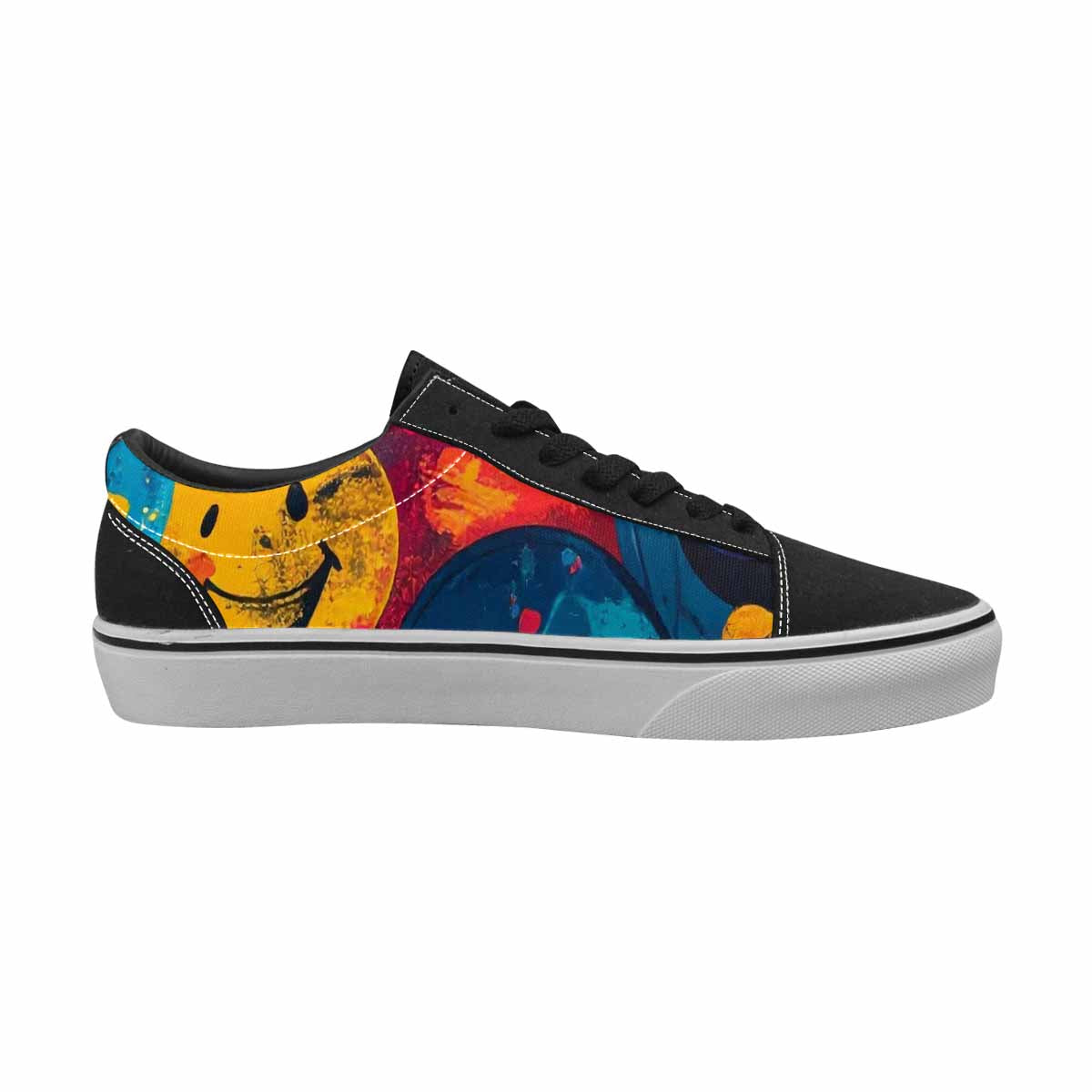 WOMEN'S Smiley Faces Lace-Up Canvas Dark Academia Sneakers