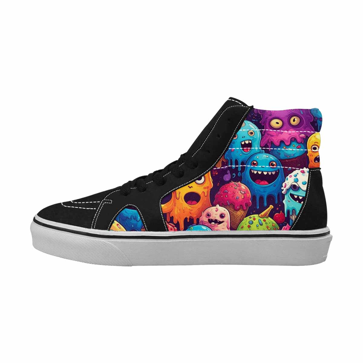 MEN'S Melting Ice Cream Monster High Top Canvas Dreamlike Shoes