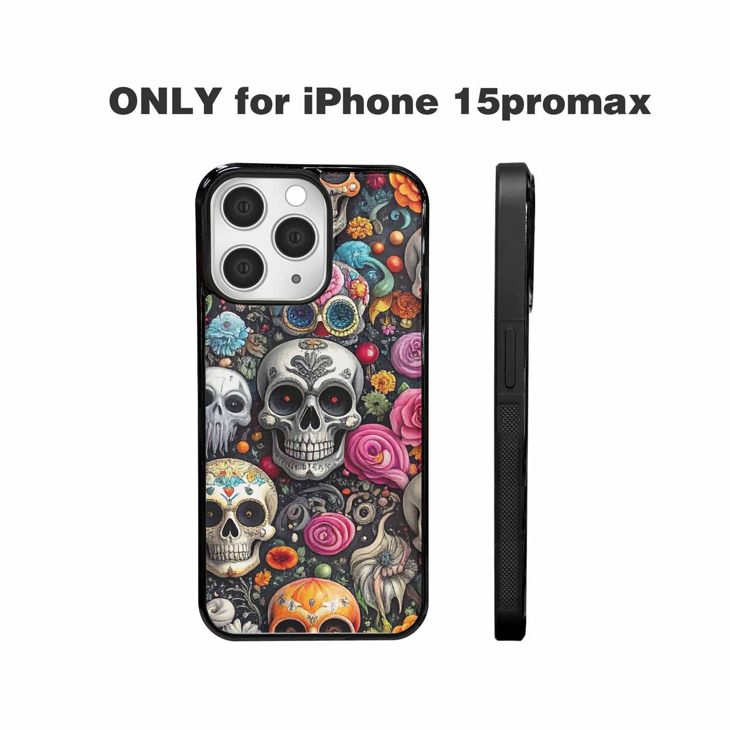 iPhone 15 Pro Max Case — Greyscale Black And White Dark Black, Custom Made Phone Cover