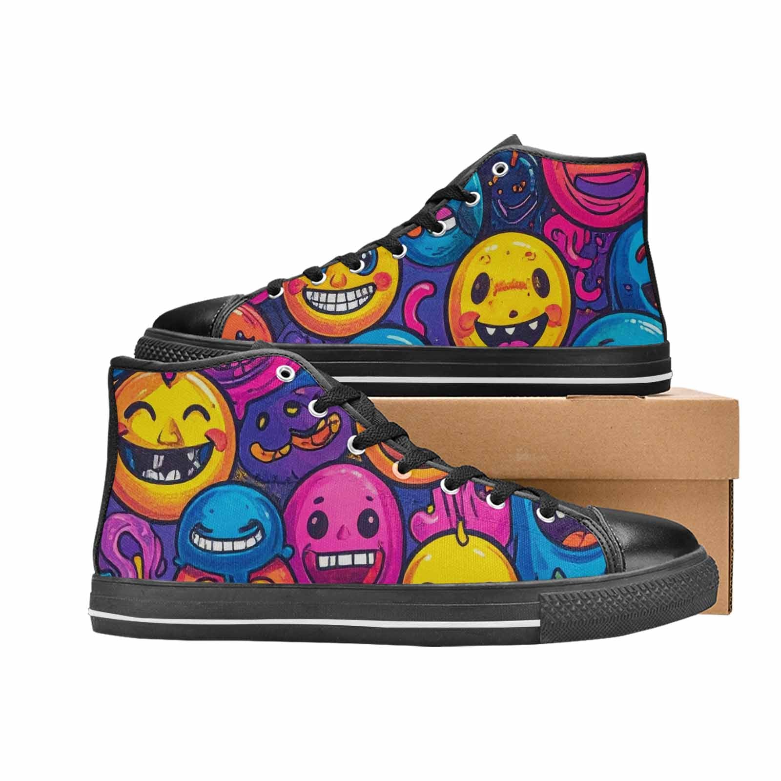 WOMEN'S Funny Looking Cartoon High Top Canvas Y2K Custom Sneakers