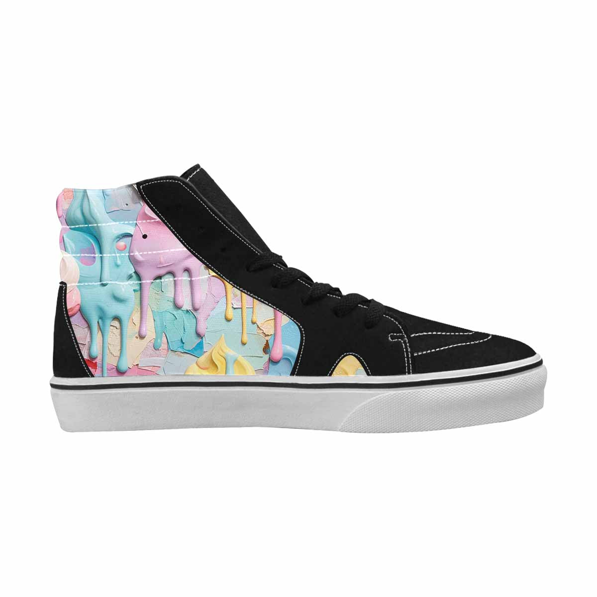 MEN'S Soft Serve Swirl Monster Characters High Top Canvas Vivid Custom Shoes
