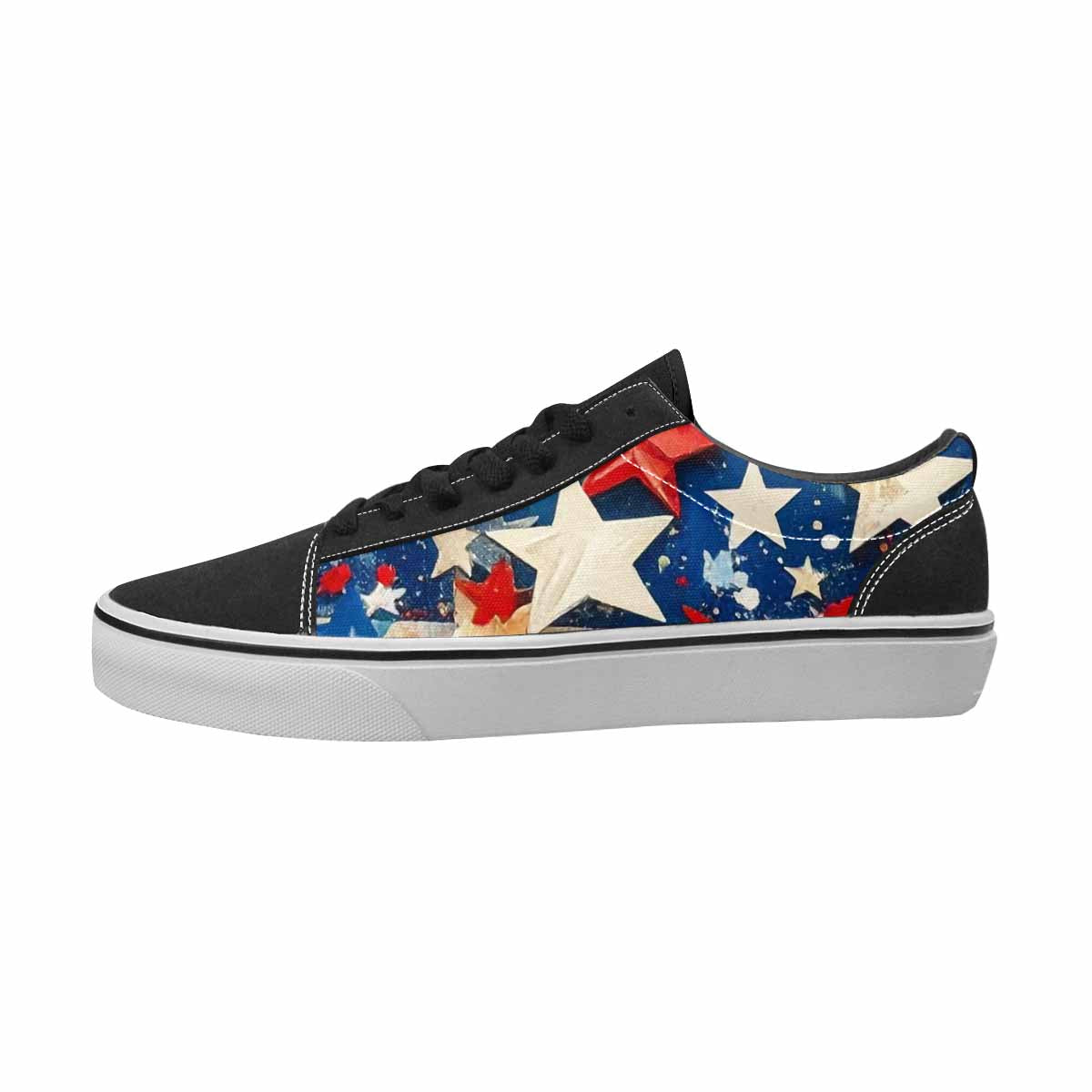 MEN'S Patriotic Canvas Personalized Kaleidoscope Custom Streetwear Shoes