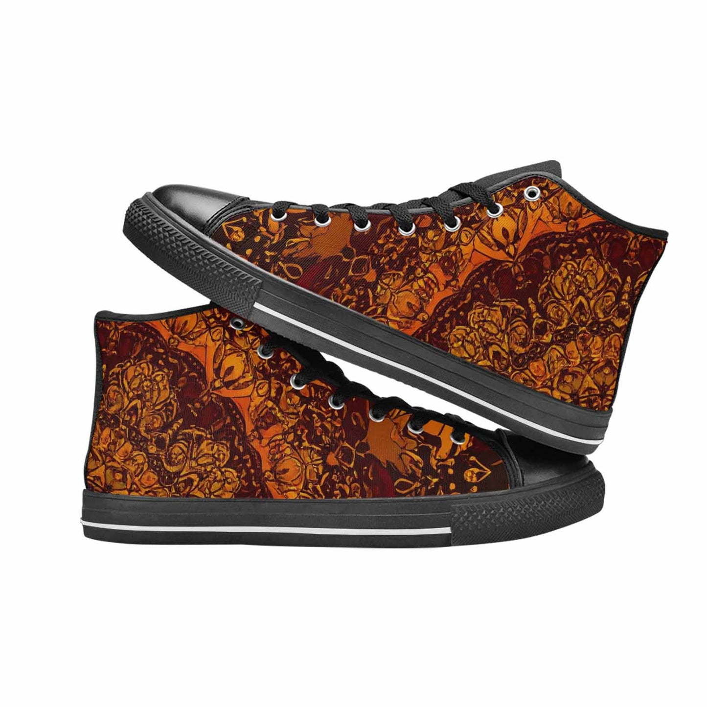MEN'S Mandala Lions High Top Canvas Grunge Custom Sneakers