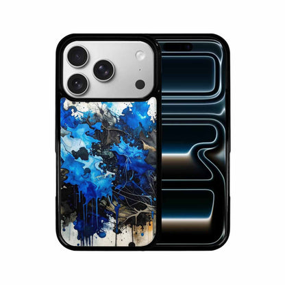 iPhone 17 Pro Case — Black Blue Ink Camo Patches Camo, Unique Phone Case Design