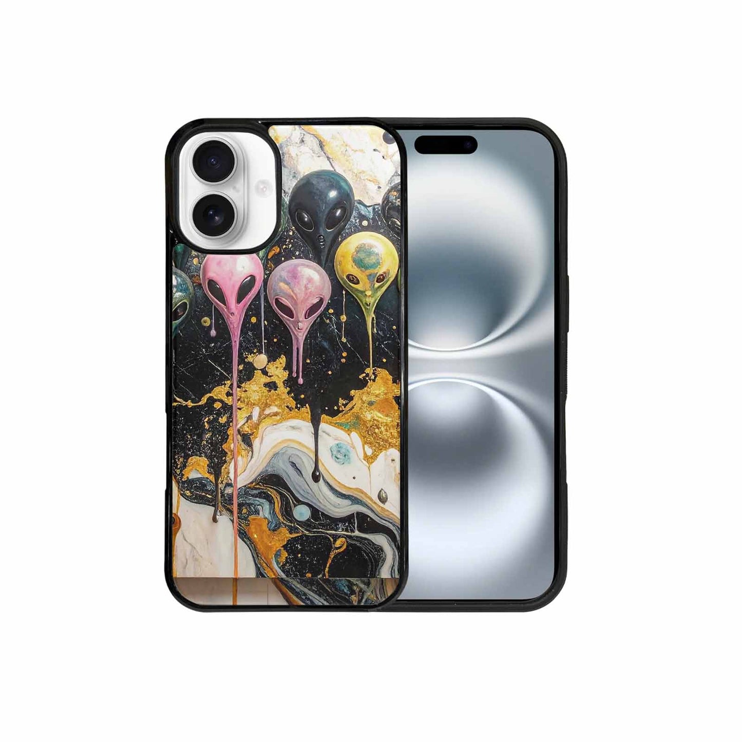 iPhone 16 Plus Case — Aliens Marblemelting Aliens Pa, Custom Phone Case