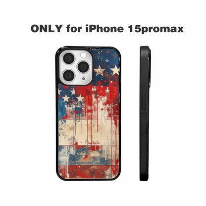 iPhone 15 Pro Max Case — Patriotic Stars And Stripes American Stars, Original Design Phone Case