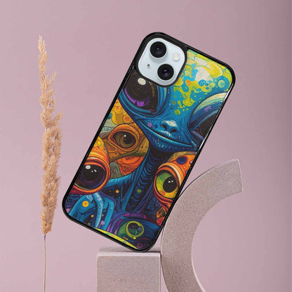 iPhone 15 Plus Case — Cartoon Alien Characters, Personalized Phone Case