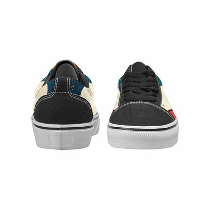 WOMEN'S Retro Wave Scallop Stripe Lace-Up Canvas Neon Fantasy Custom Shoes