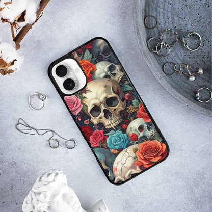 iPhone 16 Plus Case — Skulls And Rosesmelting Skulls A Aor, Custom Art Phone Cover