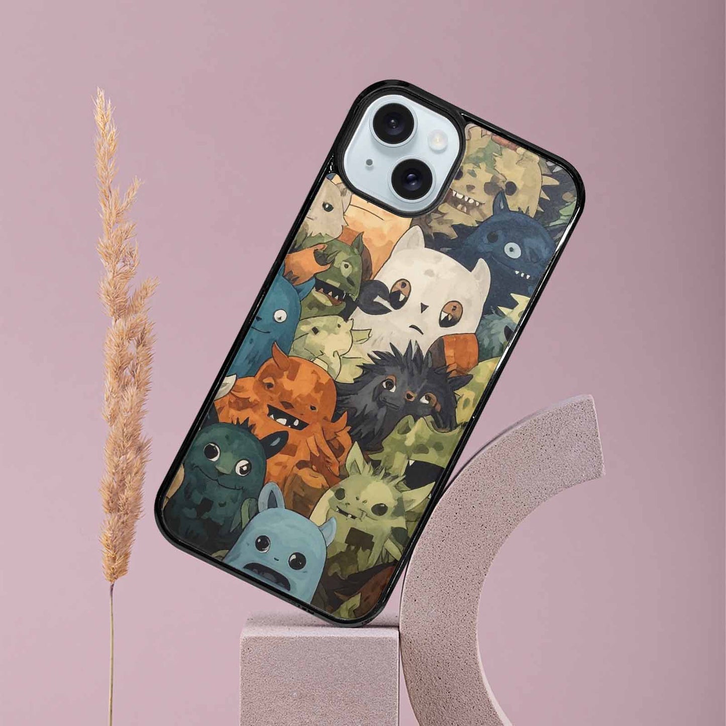 iPhone 15 Plus Case — Monsters Camomonsters Pattern Gsw, Custom Print Case Cover