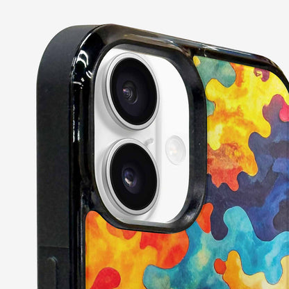iPhone 16 Case — Camo Patches Full Color Vibrant Camo, Custom Made Phone Cover