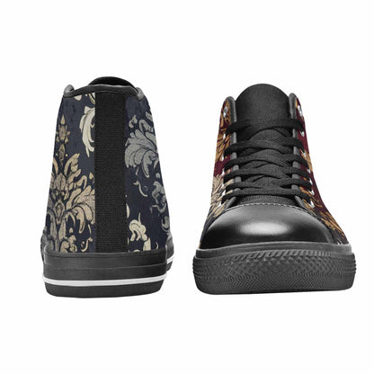 MEN'S Damask Ornamental Wallpaper High Top Canvas Dreamcore Custom Shoes