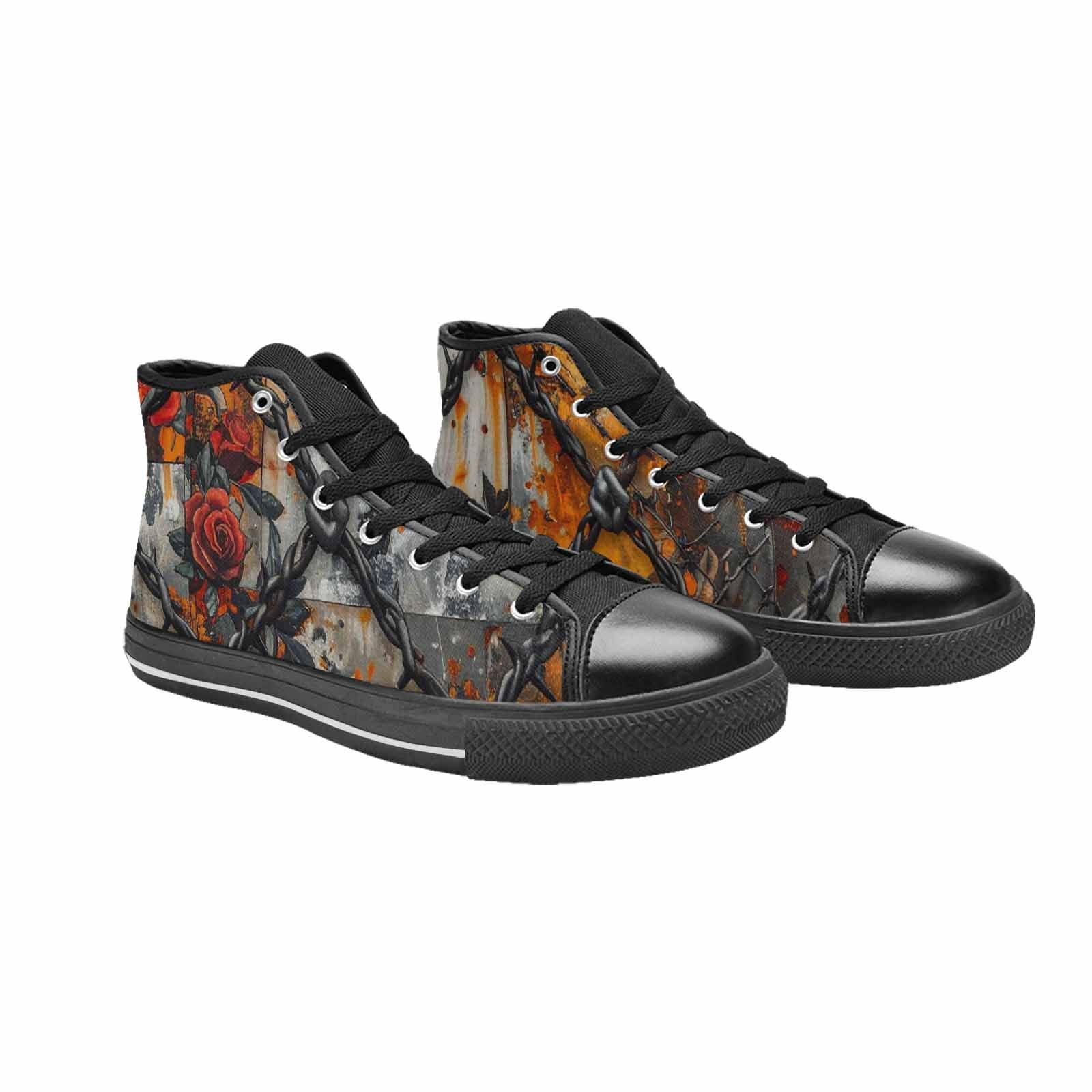 MEN'S Barbed Wire Chain High Top Canvas Vivid Custom Sneakers