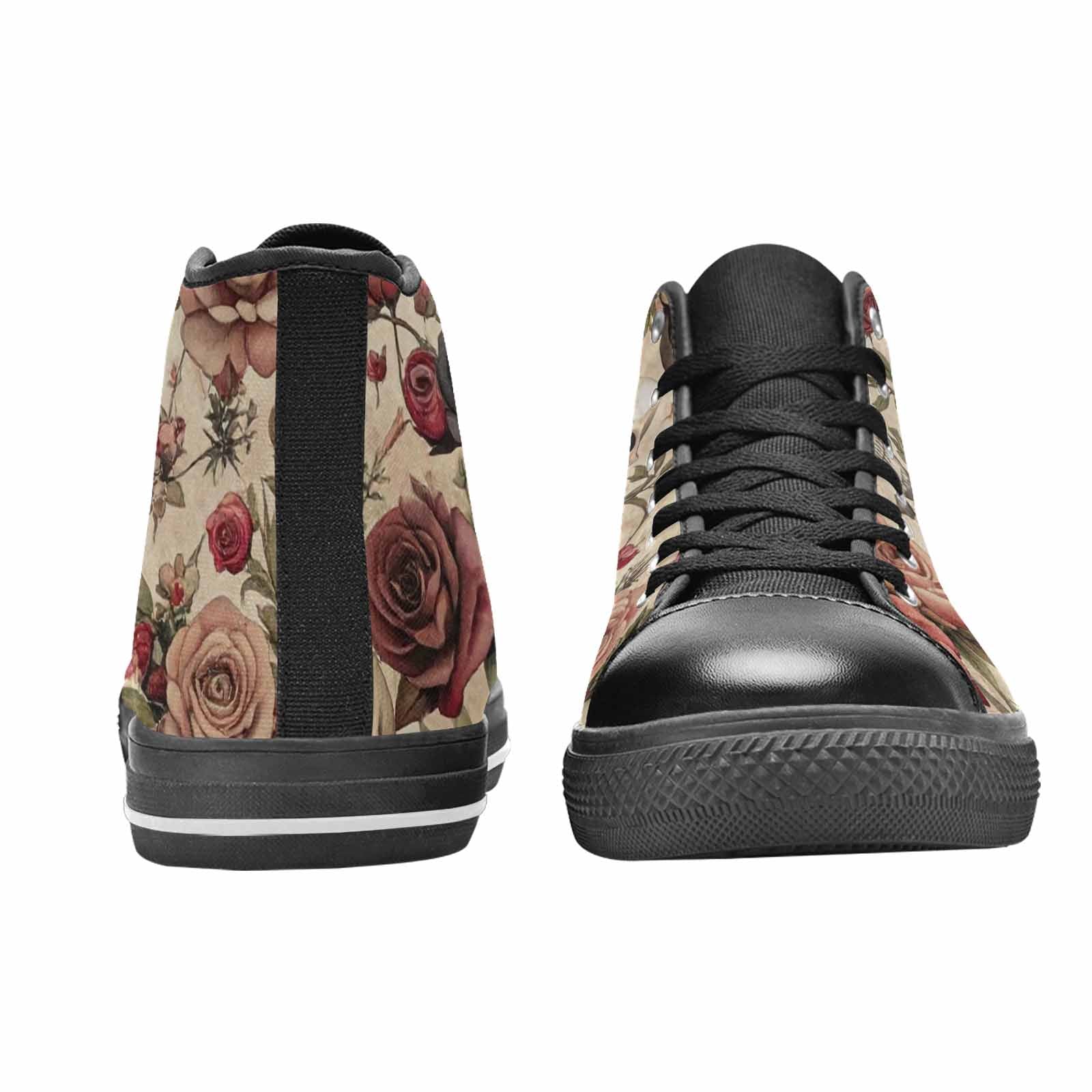 MEN'S Skulls - Roses High Top Canvas Cottagecore Sneakers