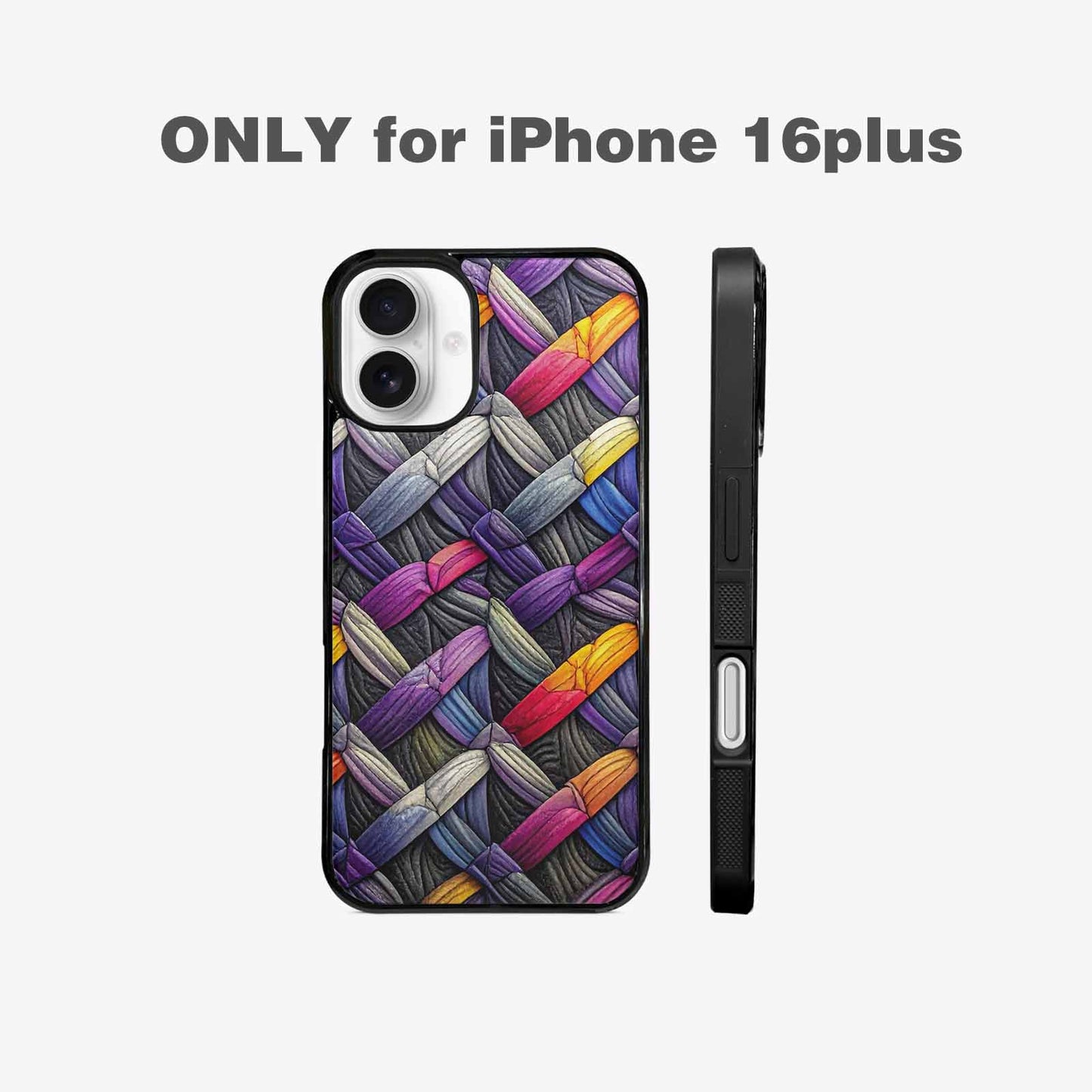 iPhone 16 Plus Case — Asexual Flag Color Theme Small Rainbow, Custom Designed Case Cover