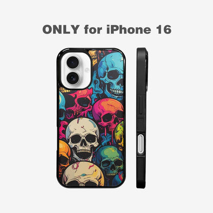 iPhone 16 Case — 1000s Of Skulls Digital Camo Drip, Unique Phone Case Design