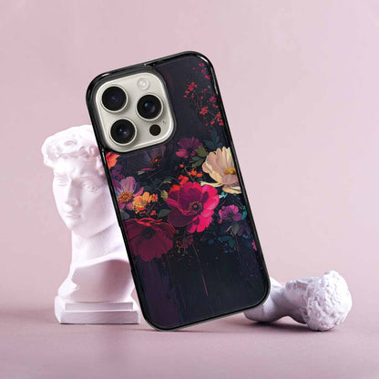 iPhone 16 Pro Case — Shadowy Glitch Floral Pattern Hundreds Of, Custom Phone Case