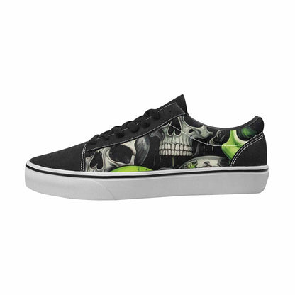 MEN'S Skulls Black & Green Ink Canvas Boutique Dreamcore Customized Sneakers