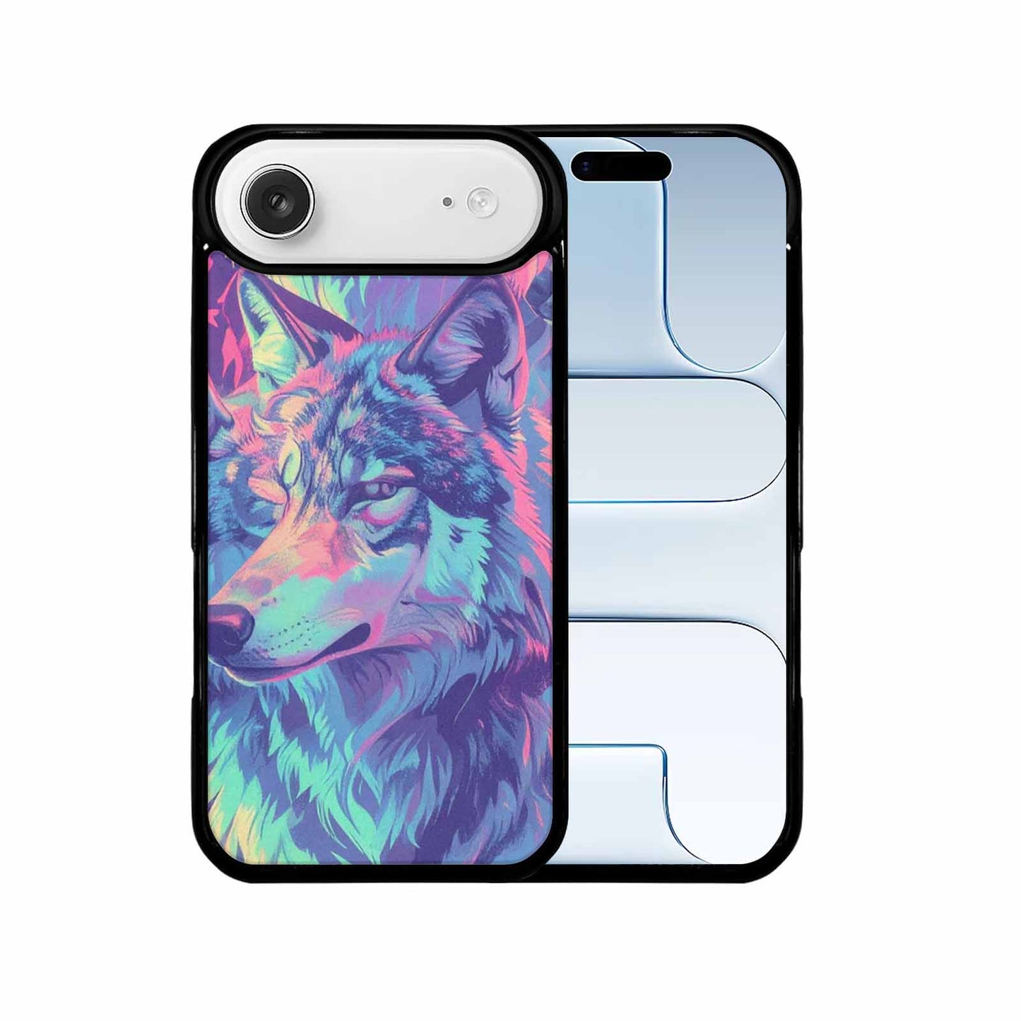 iPhone 17 Air Case — Neon Zebra Print Wolf Animal Print, Custom Phone Case