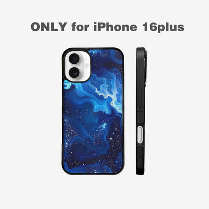 iPhone 16 Plus Case — Galaxy Art Blue Starfield Small Galaxy, Customized Protective Case