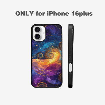 iPhone 16 Plus Case — Steampunk Galaxy Art Seamless Pattern Vibrant, Customized Protective Case
