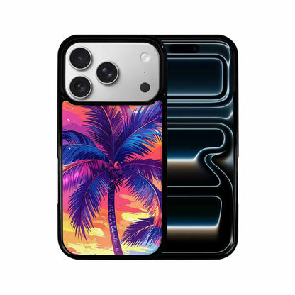iPhone 17 Pro Case — Chrome Bling Palm Tree Original Art, Custom Made Phone Cover