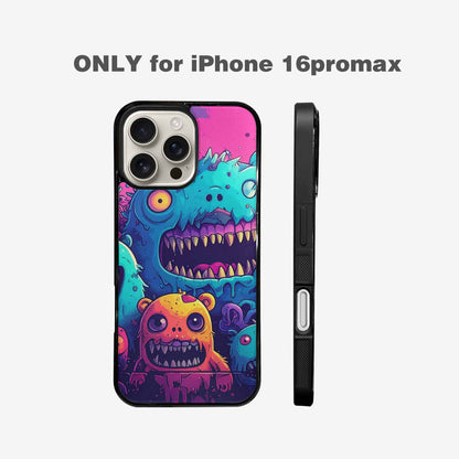iPhone 16 Pro Max Case — Overlapping Endlessly No Empty Space Monsters, Custom Made Phone Cover
