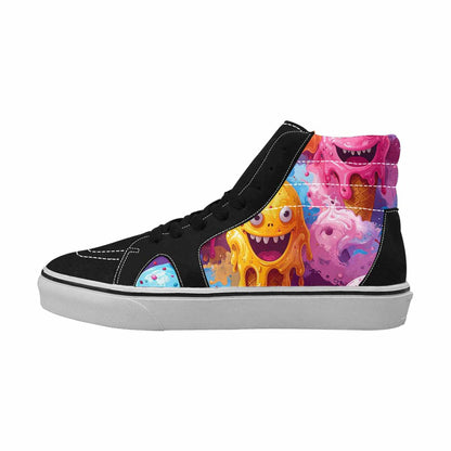 MEN'S Melting Icecream Monster Cherry High Top Canvas Cottagecore Custom Shoes