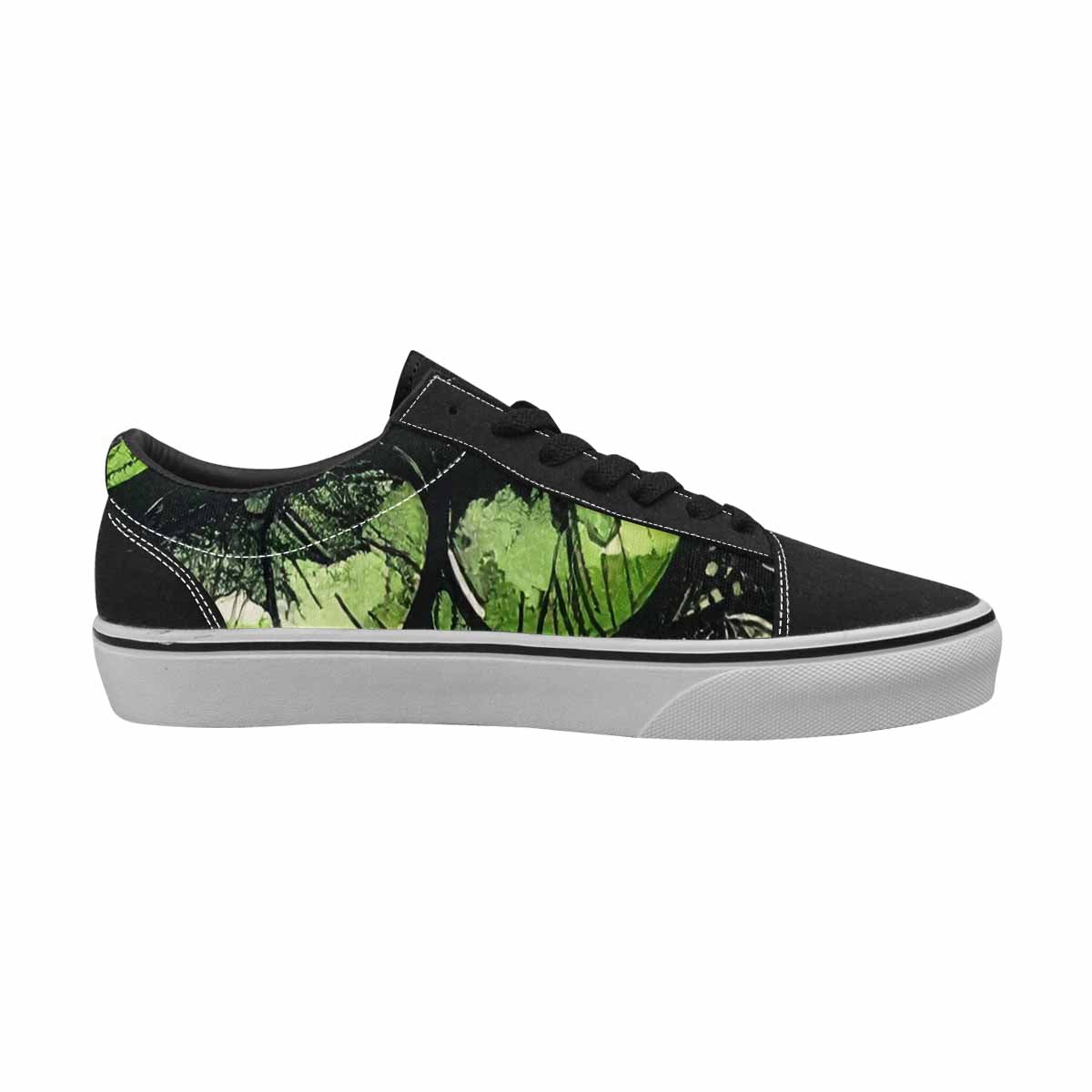 WOMEN'S Reptile Scale Lace-Up Canvas Wallpaper Art Custom Sneakers