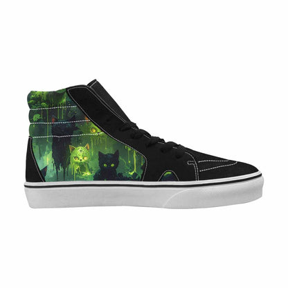 MEN'S Toxic Melting Skeleton Cats High Top Canvas Vivid Sneakers