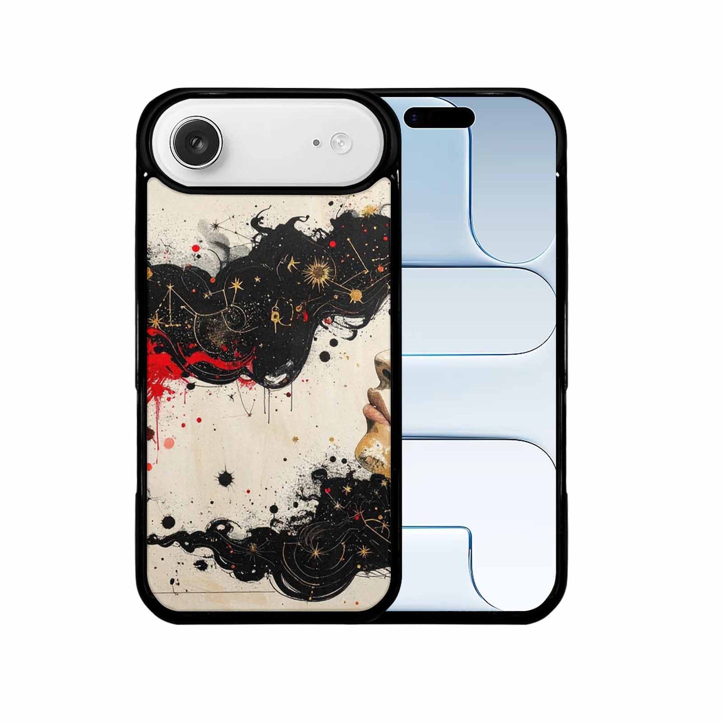 iPhone 17 Air Case — Black Red Ink Zodiac Constellation Original, Unique Phone Case Design