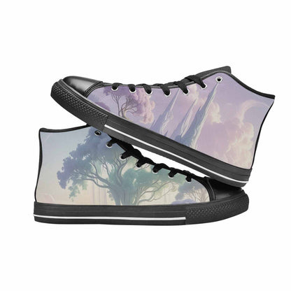 WOMEN'S Surrealist Dreamscape High Top Canvas Cottagecore Sneakers