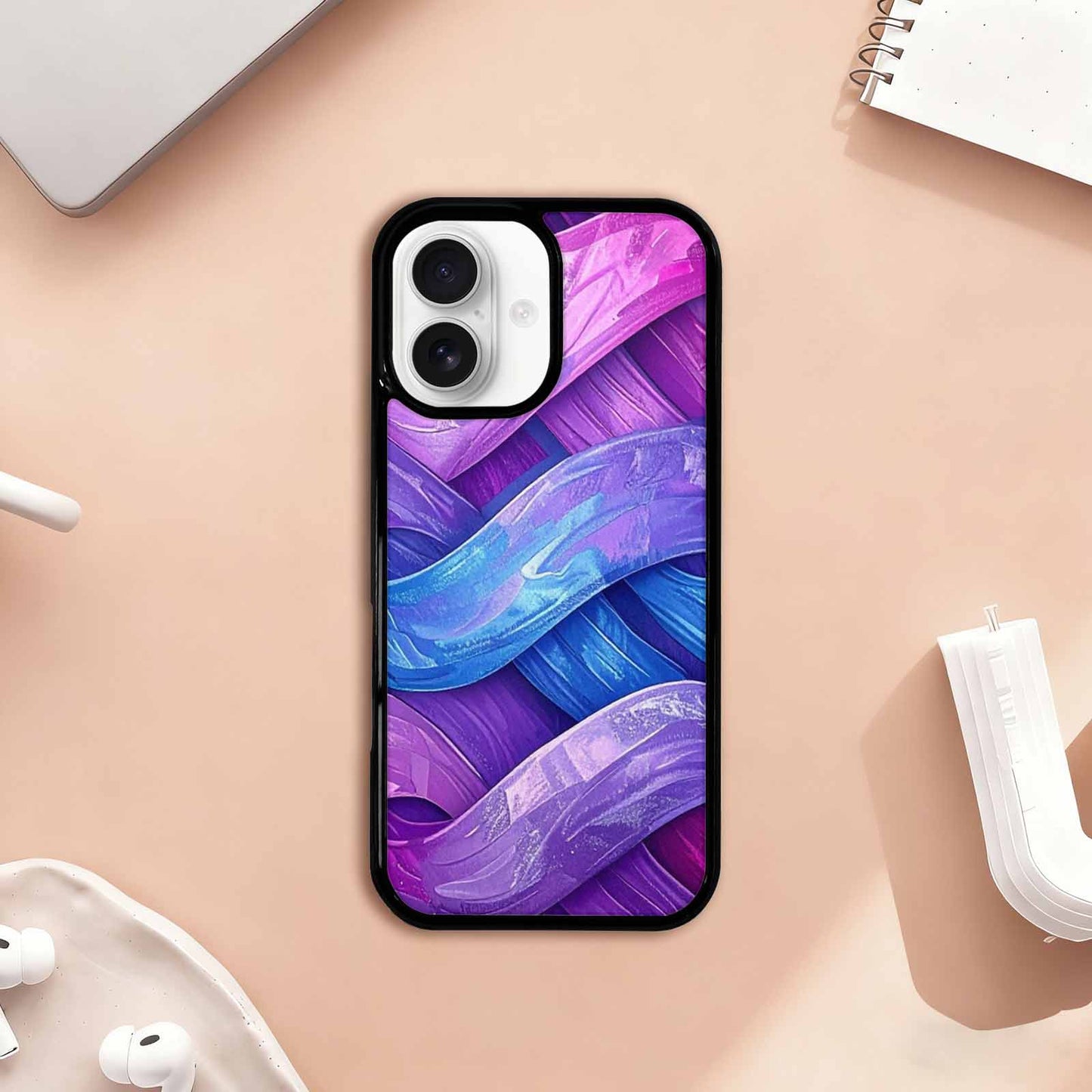 iPhone 17 Case — Bisexual Flag Color Theme Original Art, Custom Print Case Cover
