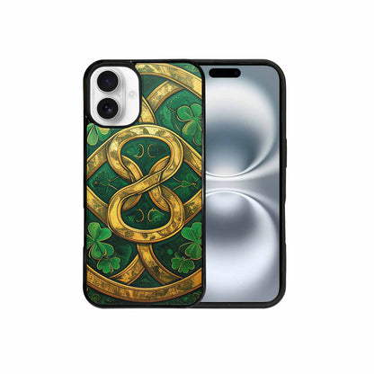 iPhone 16 Plus Case — Irish Celtic Knot Pattern Shamrocks Seamless, Unique Phone Case Design