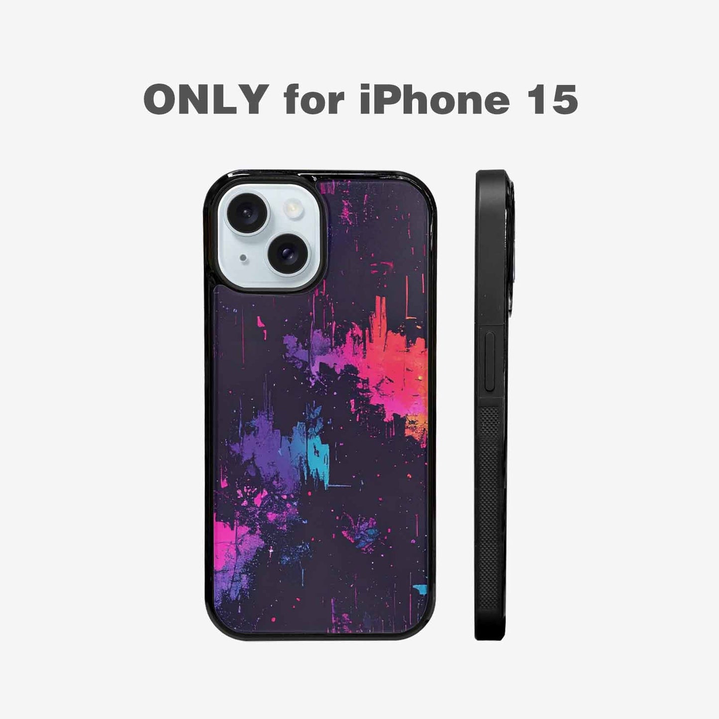 iPhone 15 Case — Glitch Dark Art Seamless Pattern Vibrant, Unique Phone Case Design