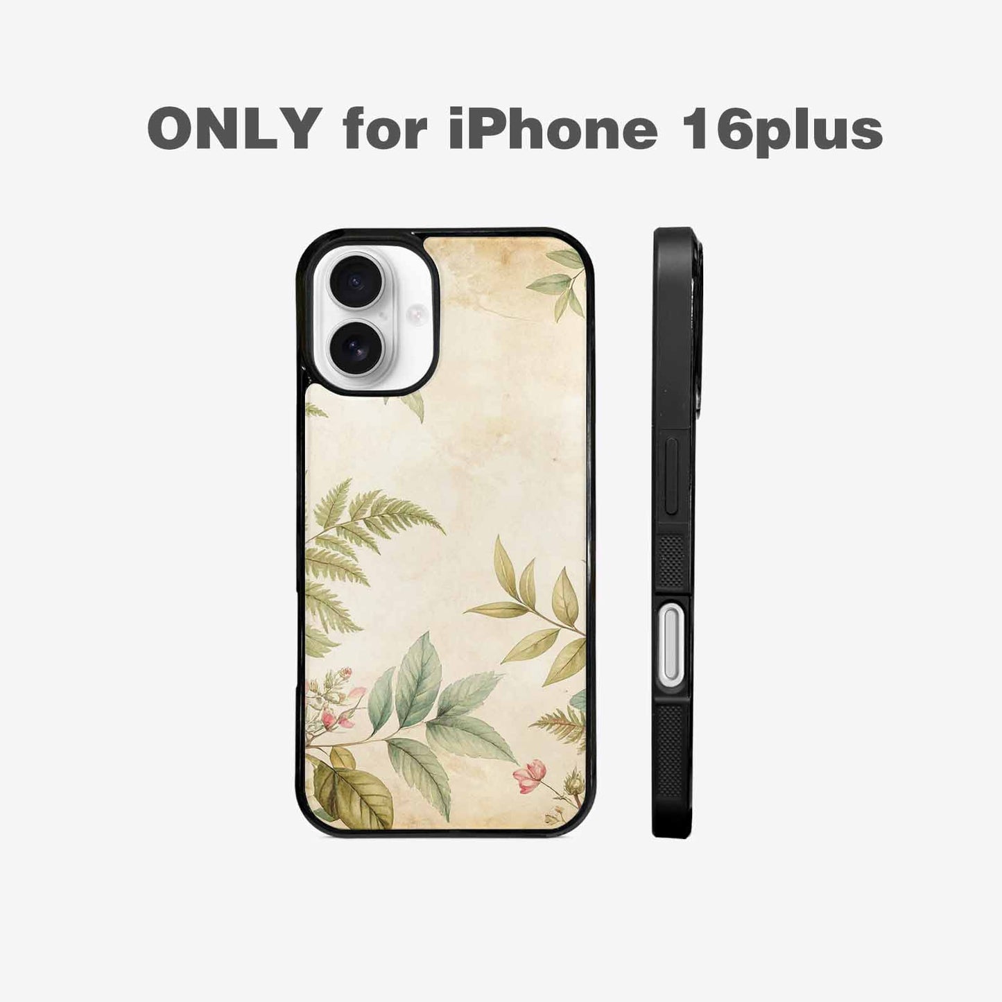 iPhone 16 Plus Case — Vintage Botanical Art Pattern, Unique Phone Case Design