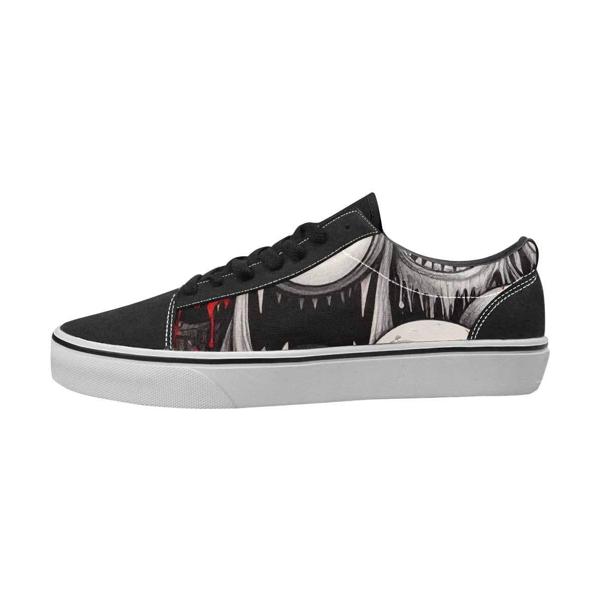 MEN'S Monsters Black & Red Ink Canvas Made To Order Dreamcore Custom Sneakers