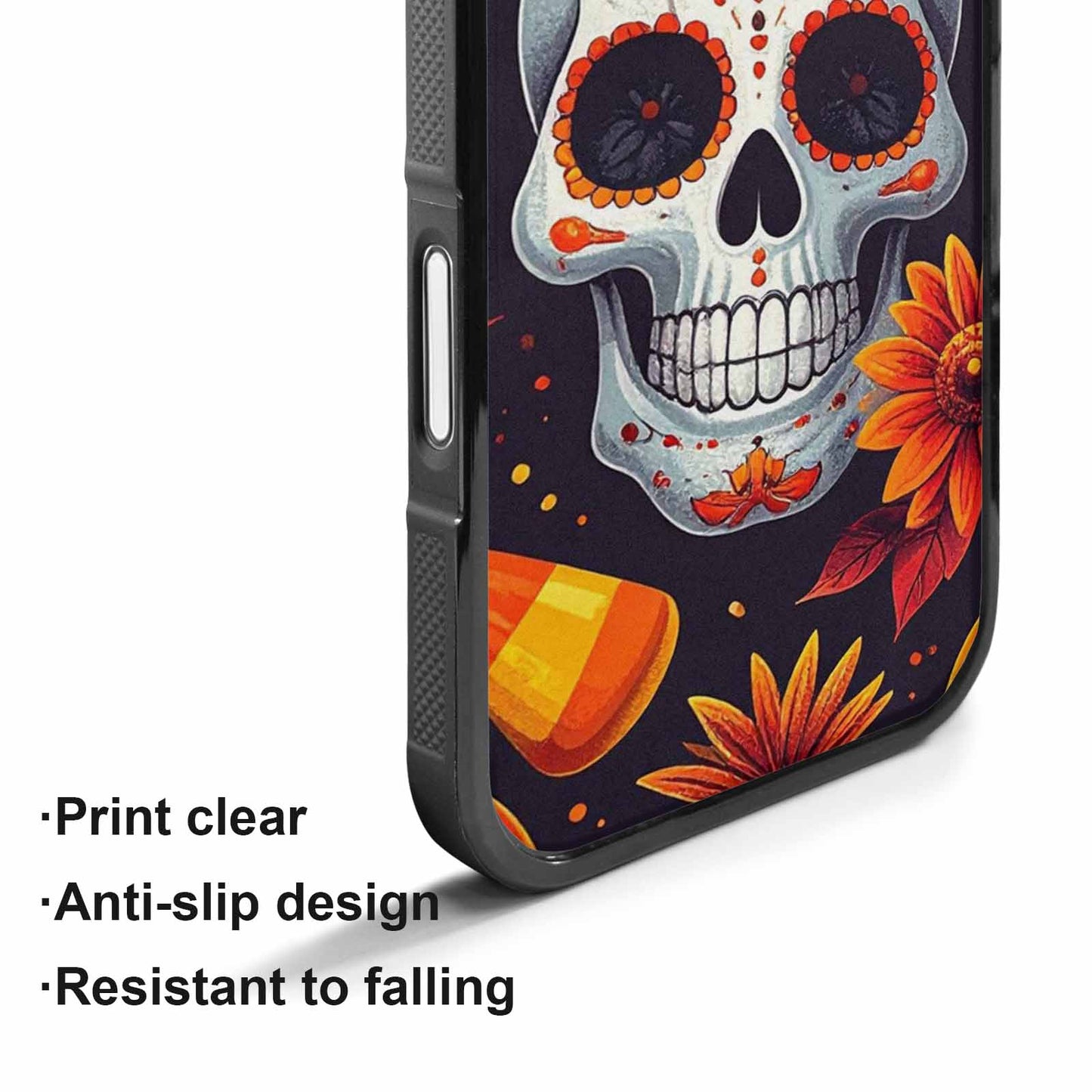 iPhone 17 Case — Halloween Art Print Edge Gothic Skulls, Custom Phone Case