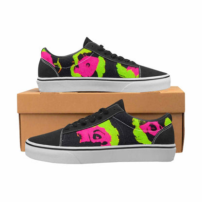 MEN'S Leopard Neon Rosette Black Canvas Lace-Up Vibrant Chaos Sneakers