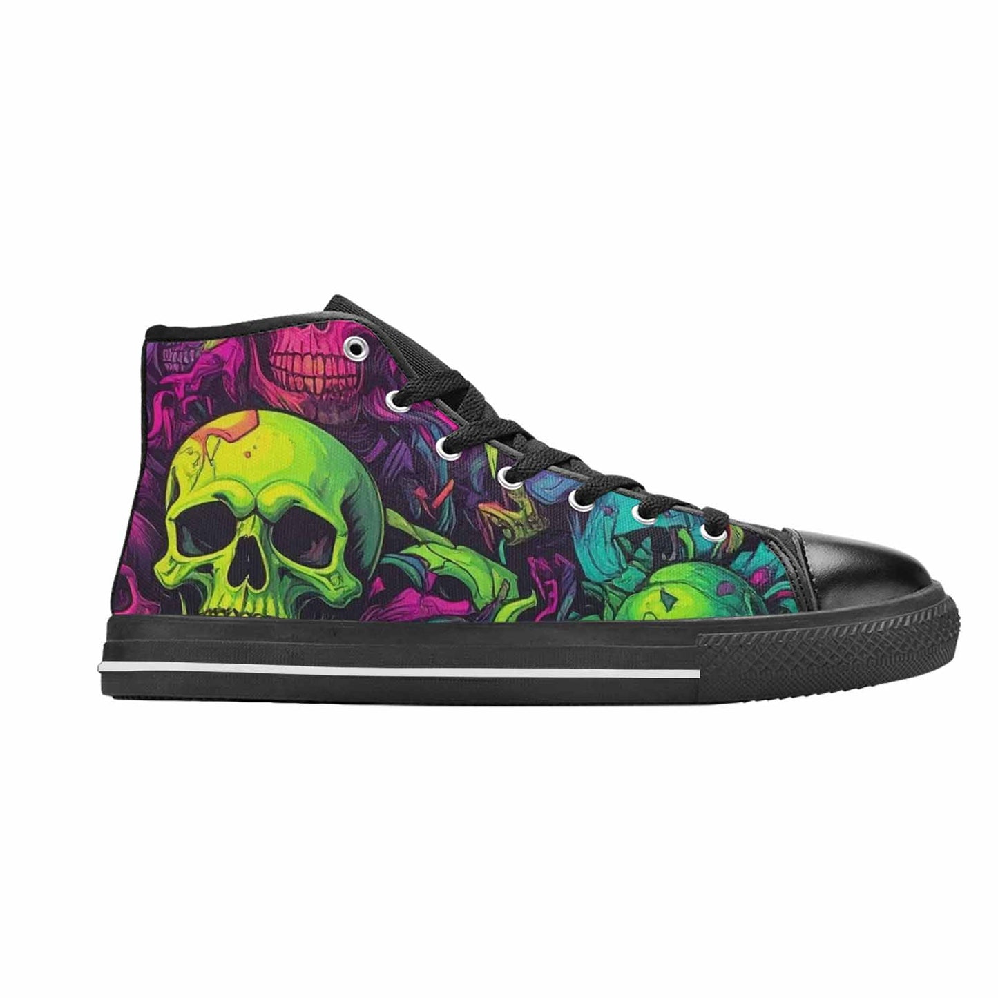 MEN'S Skulls - Neon High Top Canvas Y2K Sneakers