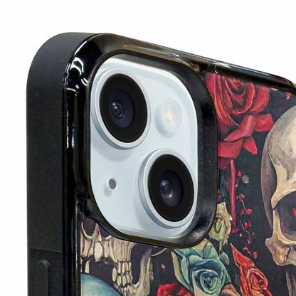 iPhone 15 Plus Case — Skulls And Rosesmelting Skulls A, Unique Phone Case Design