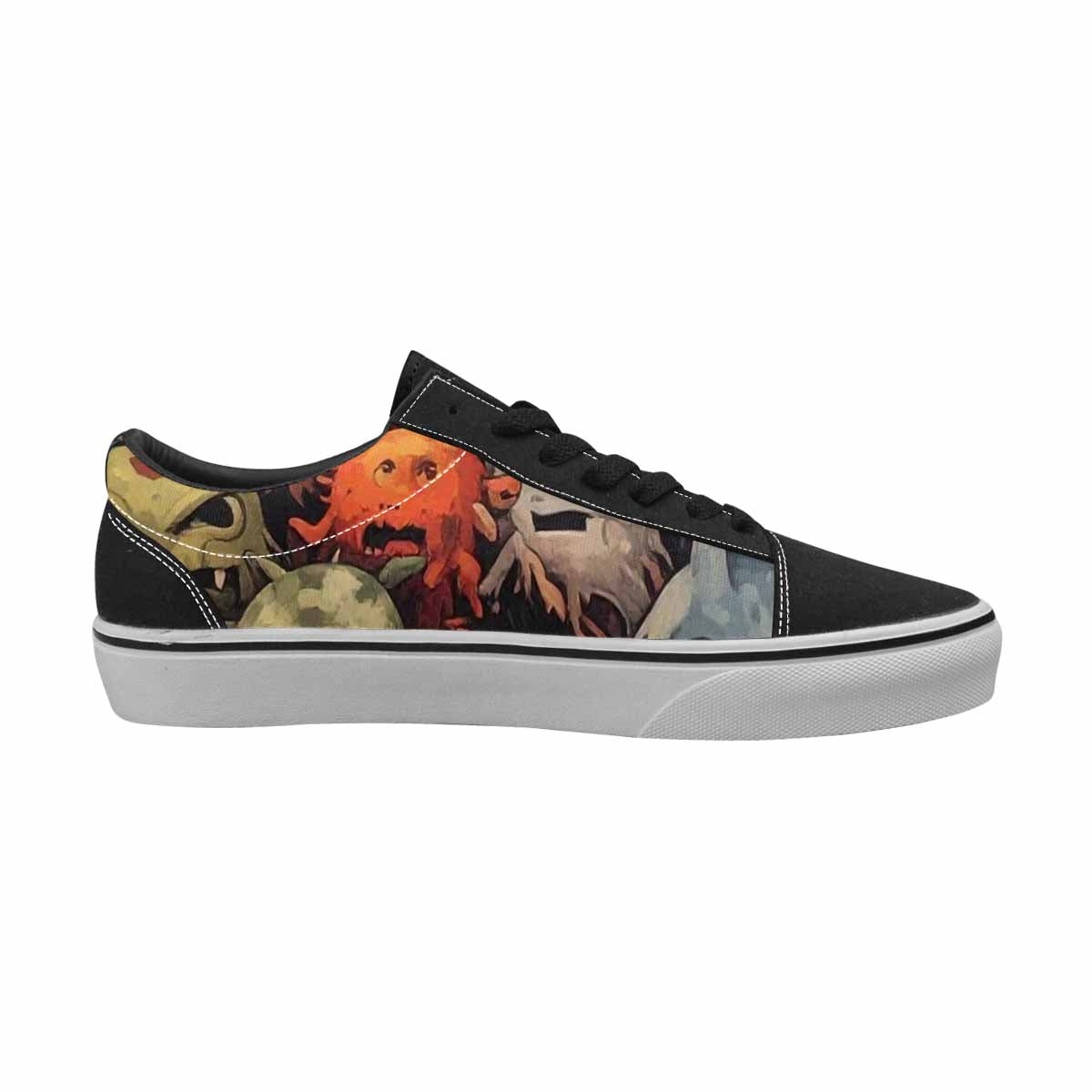 WOMEN'S Monsters  Camo Monsters Lace-Up Canvas Aesthetic Shoes