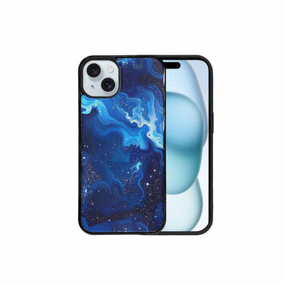 iPhone 15 Plus Case — Galaxy Art Blue Starfield Small Galaxy, Custom Printed Phone Case