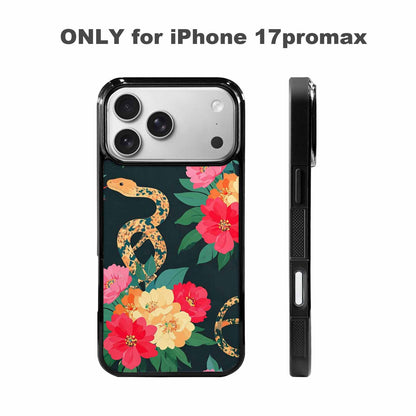iPhone 17 Pro Max Case — Floral Snake Print Floral, Custom Art Phone Cover