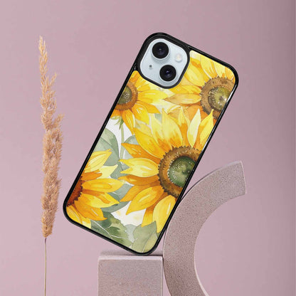 iPhone 15 Plus Case — Sunflowers Watercolor, Custom Made Phone Cover